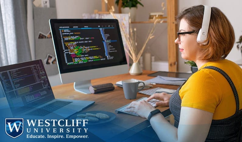 What Online Coding Bootcamps Are and How They Can Help You Start a Tech Career, a female student working on the computer