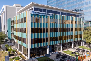 Westcliff University - Dallas campus - exterior aerial view of building